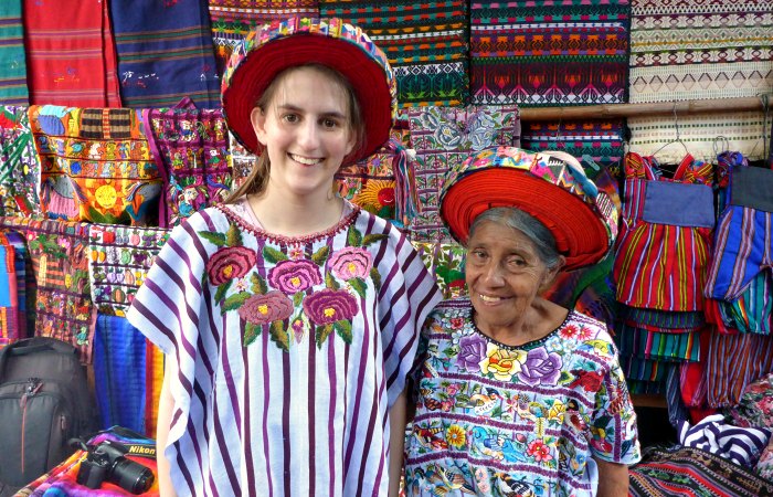 Teenager souvenir shopping on Belize family holidays