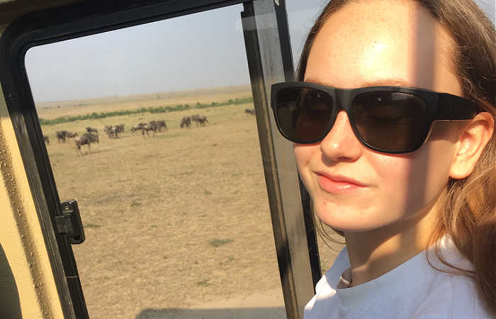 Teenager on safari in Kenya