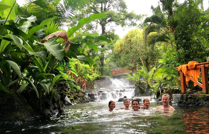 Family enjoying the Arenal hot springs - Costa Rica itineraries page