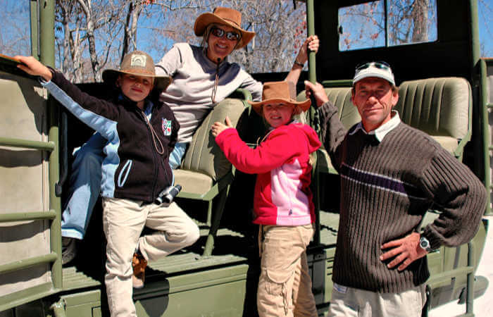 Families on safari in Namibia