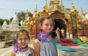 Burma temple family visit