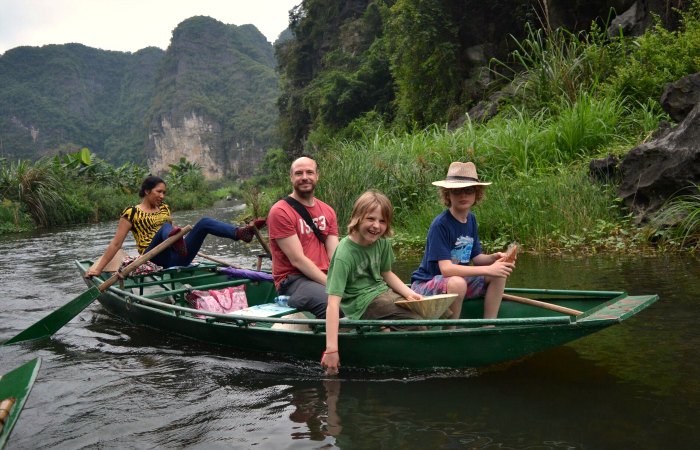 Vietnam with kids holiday - Ninh Binh boat trip