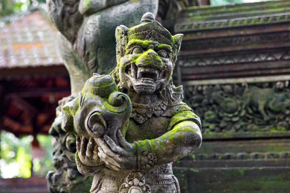 Bali family holidays - Statue in the Sacred Monkey Forest Sanctuary, Ubud, Bali