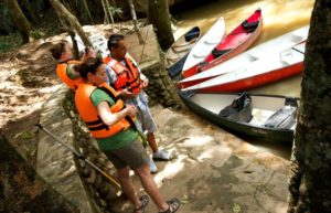 2017 family holidays - preparing boats to explore caves