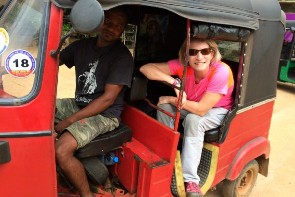 Sri Lanka family travel - Helene in a tuk tuk