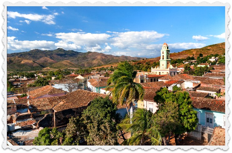 Beautiful city scape of Trinidad - postcard from Cuba