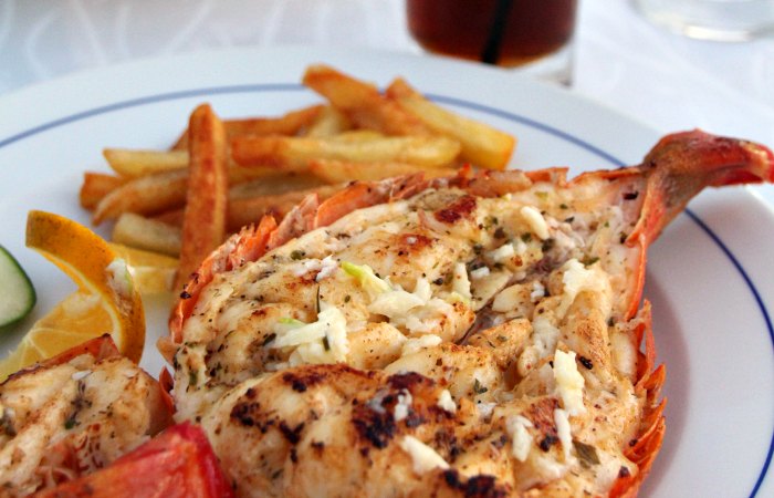 Lobster and chips on a Cuba with kids holiday