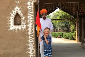 India with kids itinerary - young boy on holiday in Rajasthan
