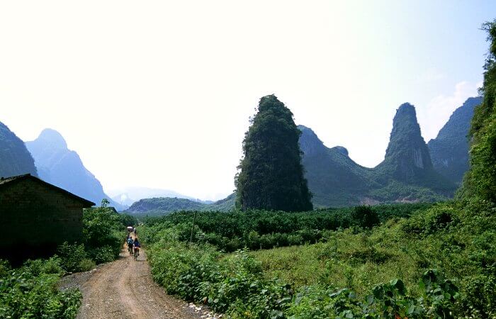 Cycling in Yangshuo on a China with kids family holiday