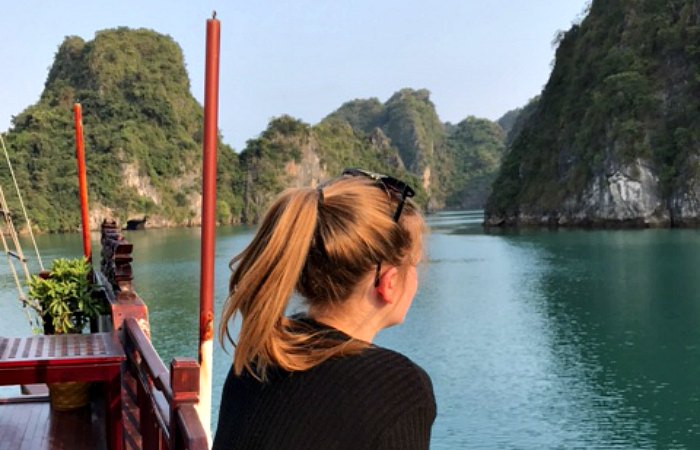 Holidays with teenagers - on boat in Halong Bay, Vietnam