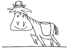 mule with pith hat on a family safari holiday