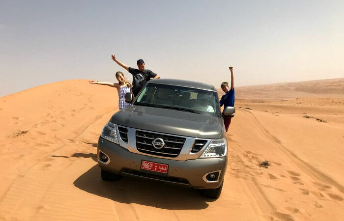 Oman with children - dune bashing