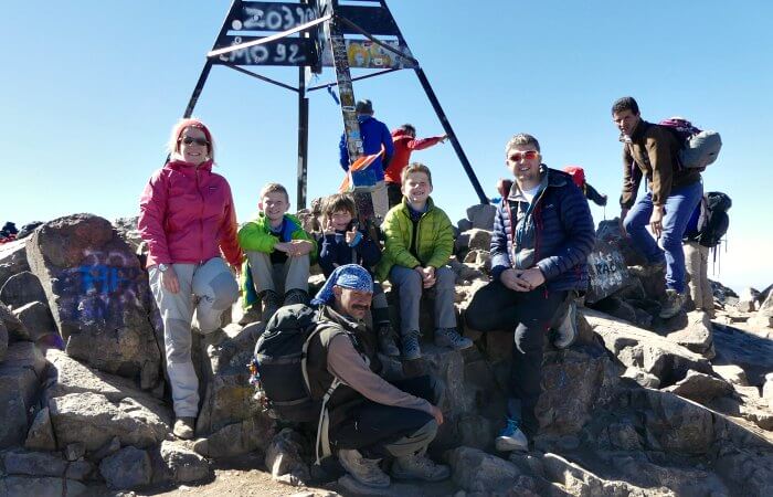 Summit of Mt Toubkal - Morocco with kids - family trekking holiday