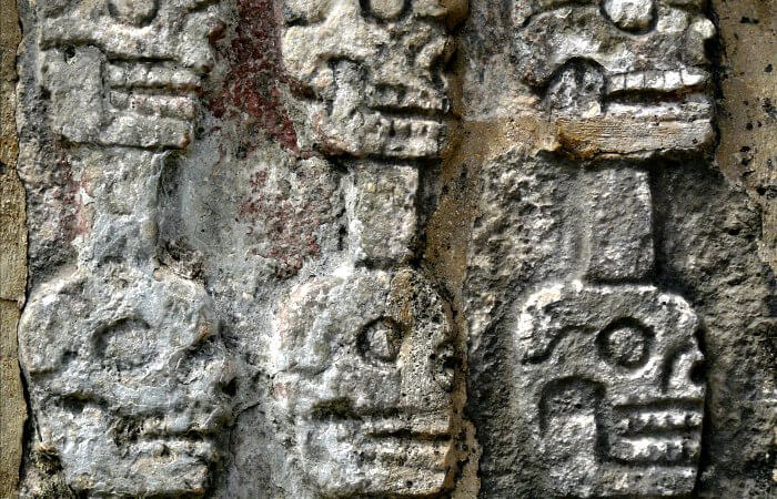 Places to visit in Mexico - Skull wall at Chichen Itza