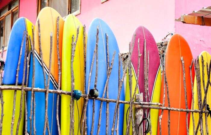 Surf boards - Ecuador beach - family holiday