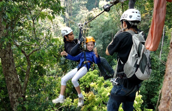 Thailand with children holiday itinerary - zip lining - Flight of the Gibbon