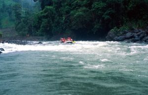 Rafting in Costa Rica - boat in distance coming towards camera