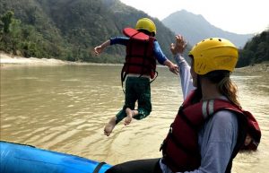 White water rafting - Nepal with kids