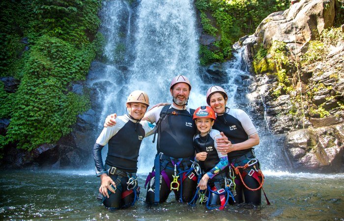 Family canyoning in Bali