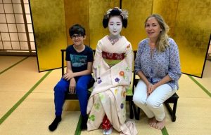 Mother and son with Geisha - Japan - kids holidays abroad