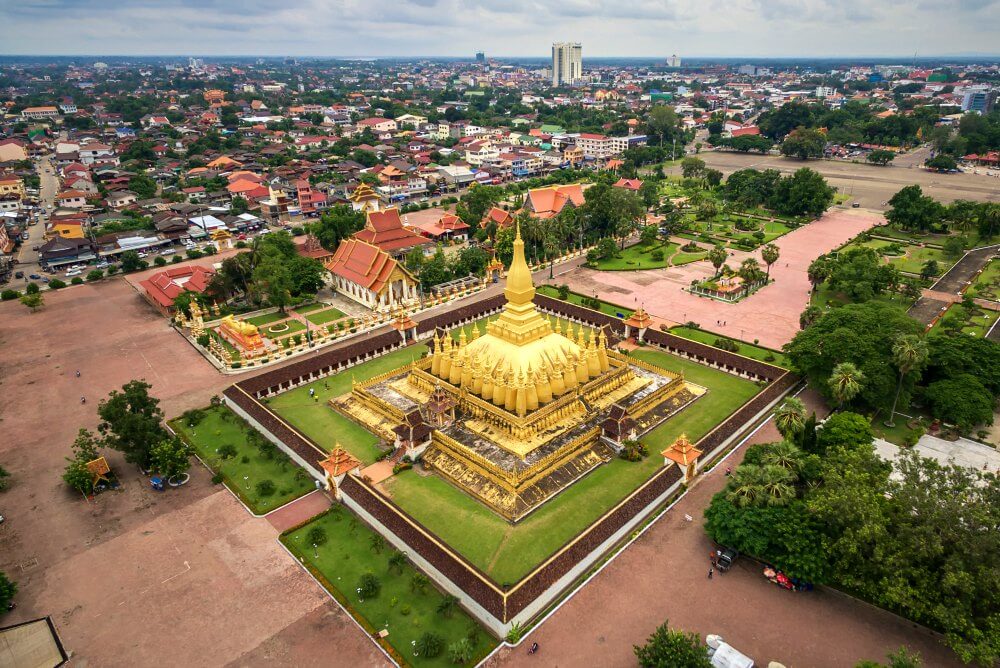 Pha That Luang Vientiane, family-friendly holidays to Laos