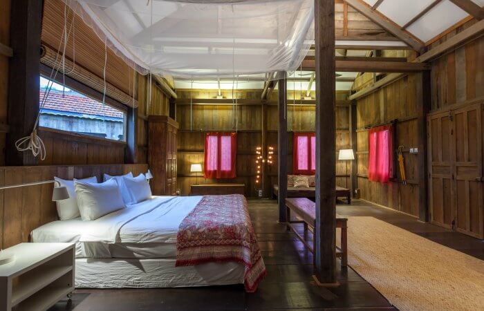 Inside a Sala Lodge house - where to stay in Cambodia