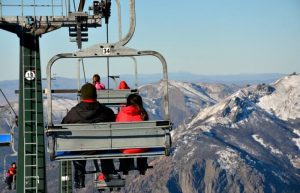 Families enjoying the cable car ride at Bariloche - Argentina family holiday