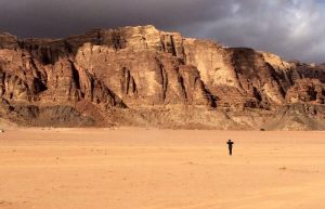 Teenager on a Stubborn Mule holiday, exploring Wadi Rum, Jordan