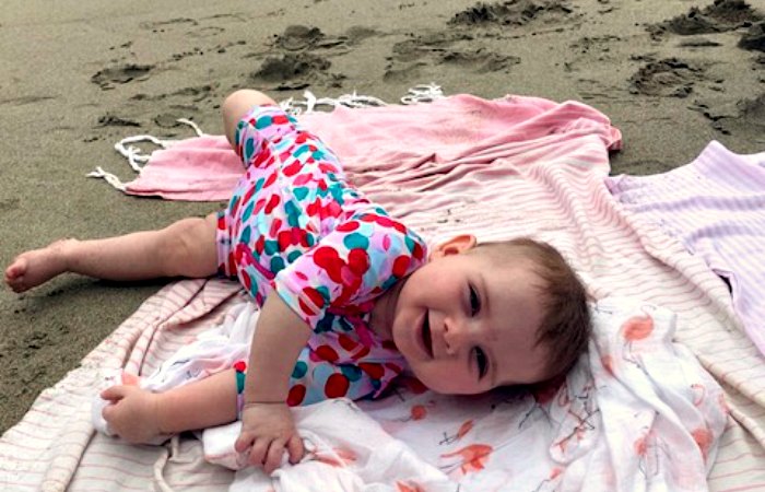 Travelling with toddlers - baby on the beach in Costa Rica