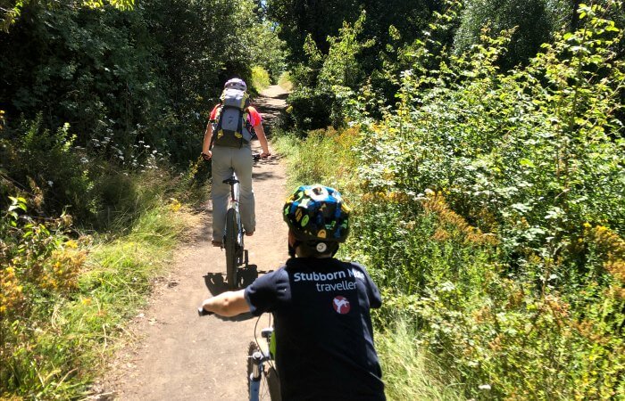 Mother and son cycling in the Lake District on Patagonia with kids holiday