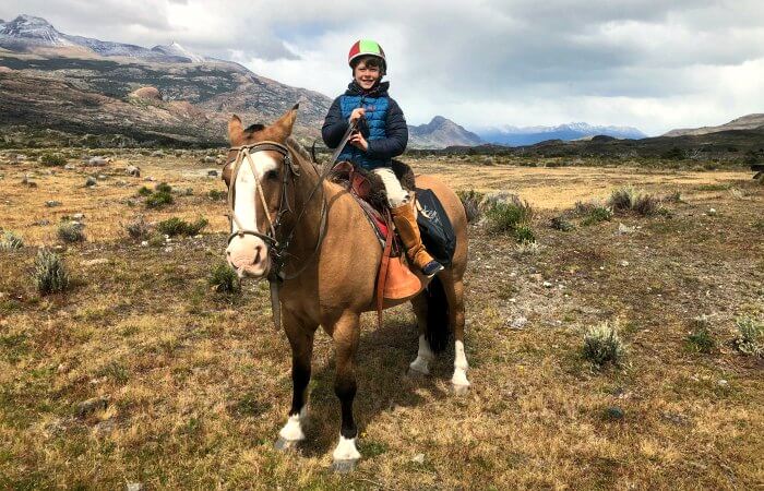 Horse riding on a Patagonia with kids trip