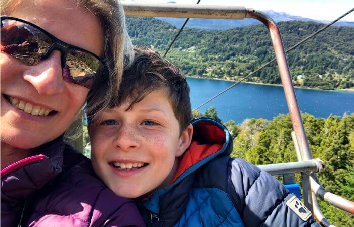 View of lake district from chair lift - Patagonia with children holidays - Argentina