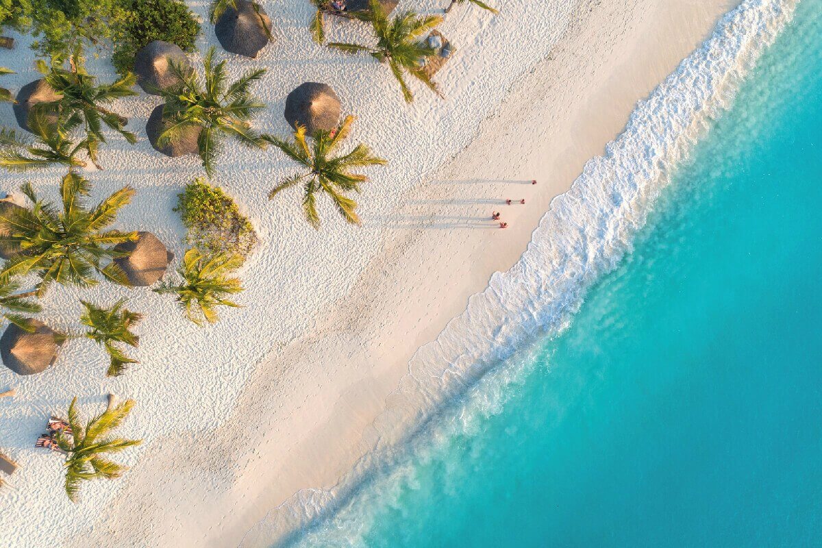 Zanzibar with kids masthead image of beach and azure sea