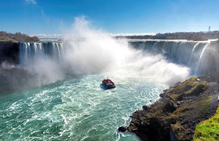 Canada family holidays - Niagara Falls with visitor boat