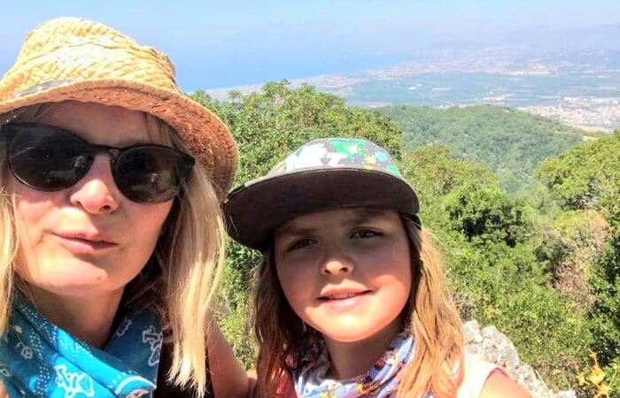 Mother and daughter hiking in Turkey