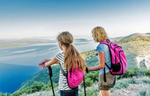 Croatia family holidays - mother and daughter hiking on Cres Island