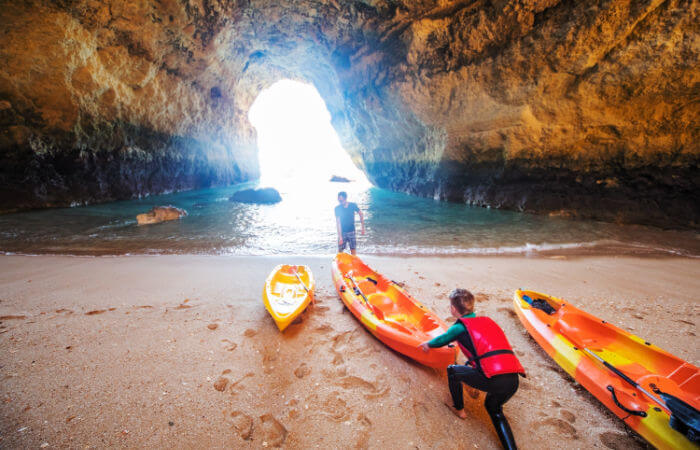 Portugal family holidays - family kayaking on the Algarve