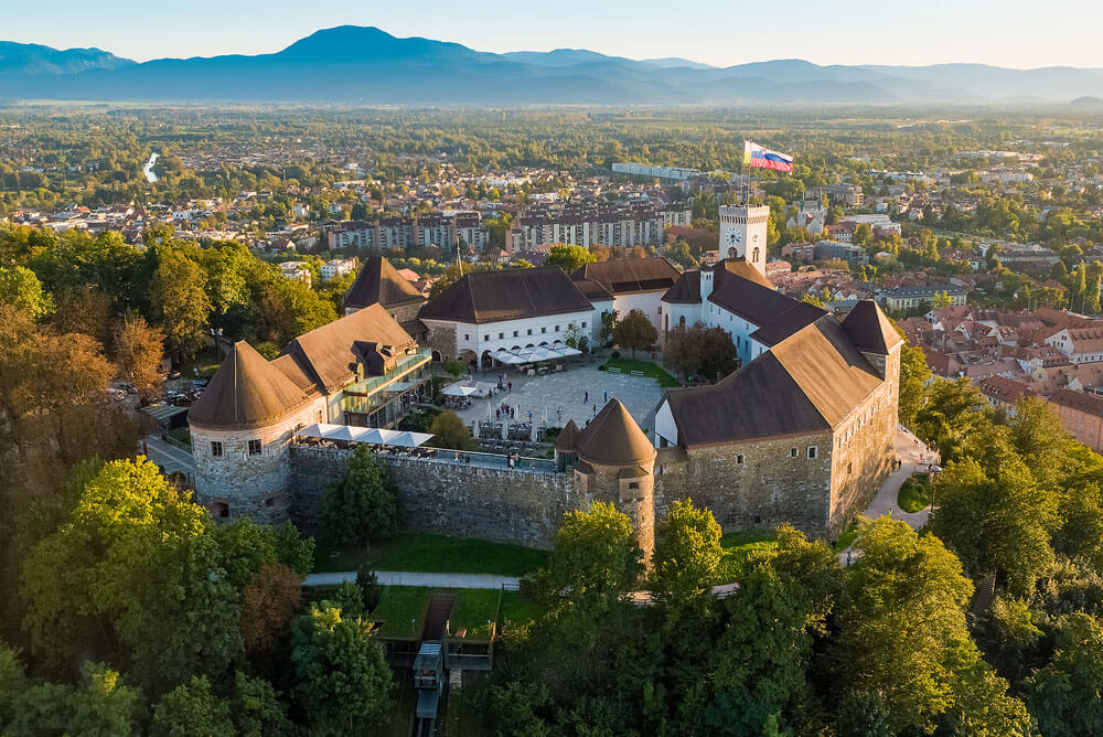 Aerial view of Ljubljana Castle, Slovenia