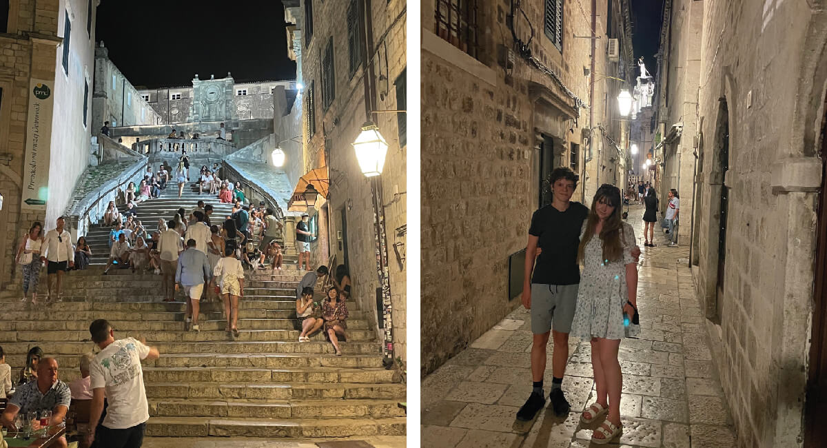 Family enjoying a night out in Dubrovnik - Croatia in photos