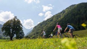 Cycling in Alpine landscapes on a family holiday in Slovenia