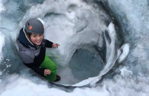 Iceland family holidays - exploring ice cave