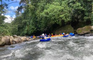 Family tubing in Costa Rica