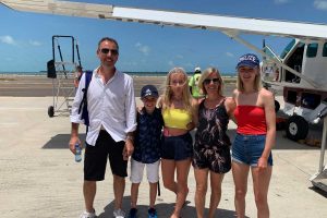 holidays with teenagers in Belize -light aircraft in background