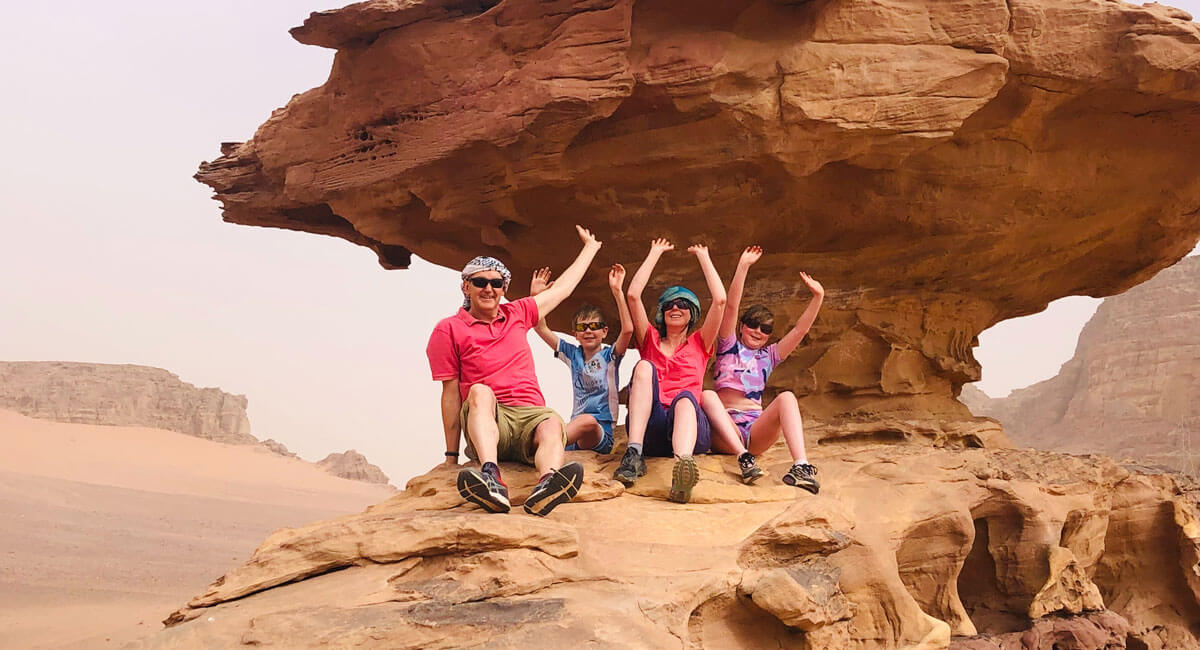Family in Wadi Rum, Jordan