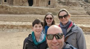 Family exploring Jordan at Easter