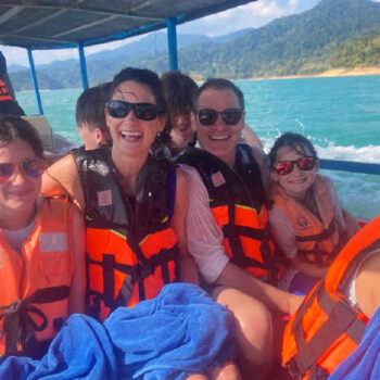 Boat transfer when holidaying in Thailand with kids