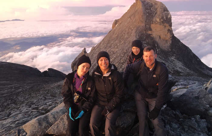 Reaching summit of Mt Kinabalu
