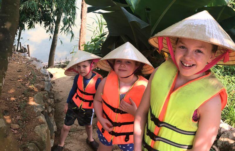 Kids on holiday in Vietnam