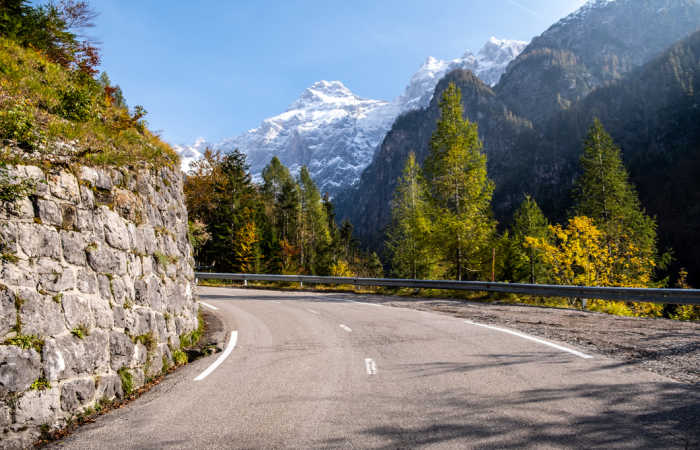 Road in the Julian Alps leading to the Vršič pass