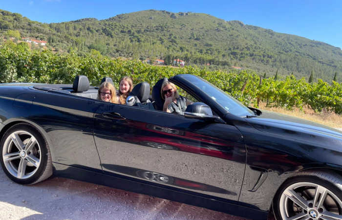 Soft top hire car in Portugal - family road trip